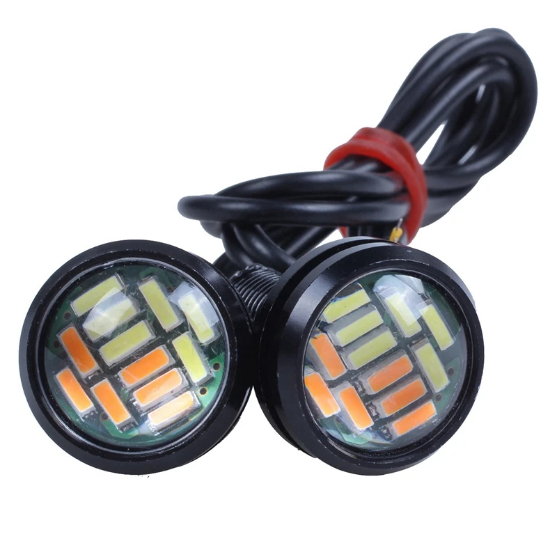 2 шт. 12 в 23 мм двойной цвет переключатель 4014 Led Drl Eagle Eye Дневной светильник|Световая