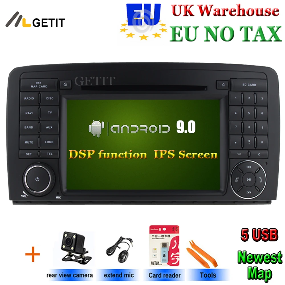 Автомобильный DVD-плеер на Android 9 стерео для Mercedes/Benz R Class W251 R280 R320 R350 AMG с радио Wi-Fi