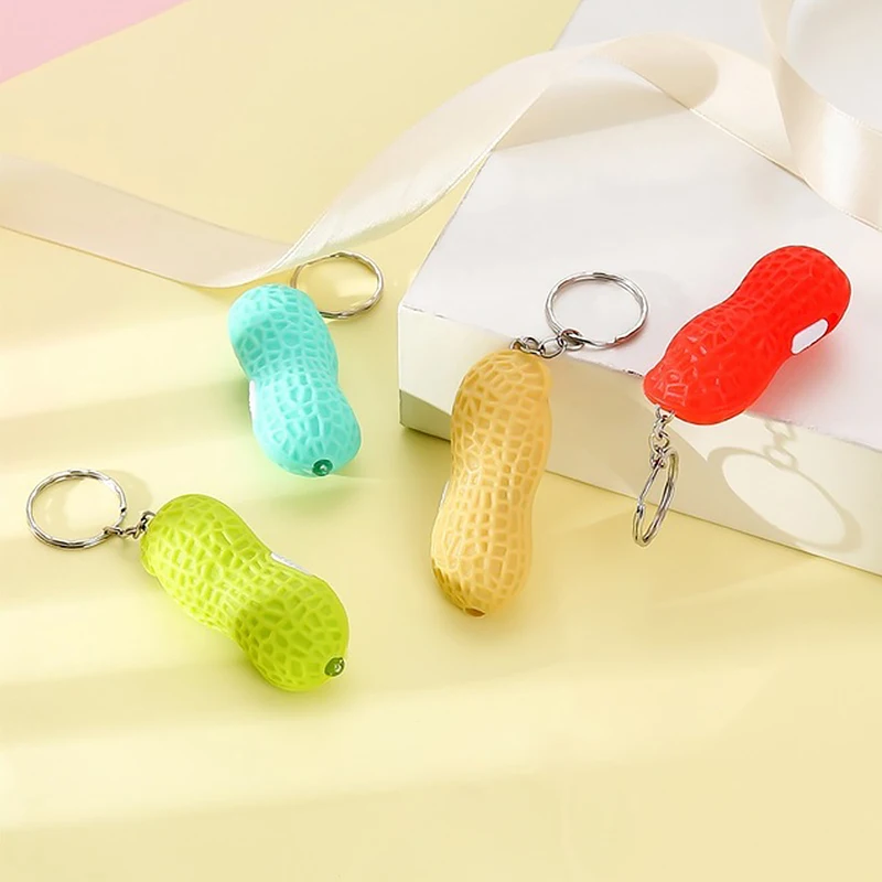 

1 Pc Random Color Fashion Food Shape Key Ring Creative Peanut Keychain Multicolor Bag Pendant Gift Car Key Holder Trinket