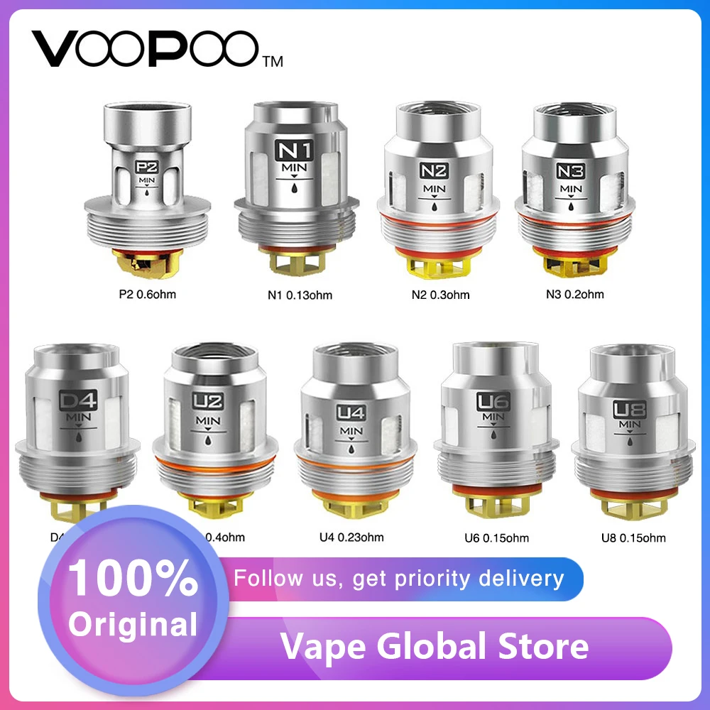 5 шт. катушка VOOPOO UFORCE OCC U2 для катушки / T1 бака TOO/ Drag 2 Vape/ Mini Kit|Испарители