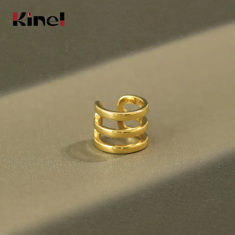 

Kinel 2020 New 18K Gold 925 Sterling Silver Ear Clip on Earring Without Piercing Chic Earcuff No Hole Ear Clip Earrings Jewelry