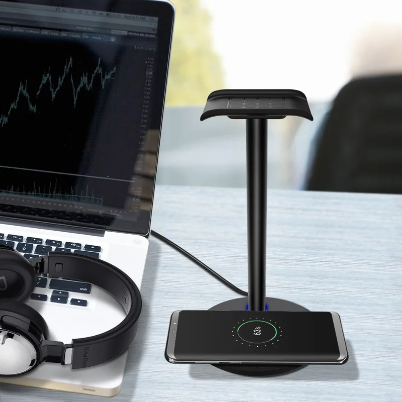 Wireless Charging Headset Holder Aluminum alloy TPU ABS material Easy to use Fashion