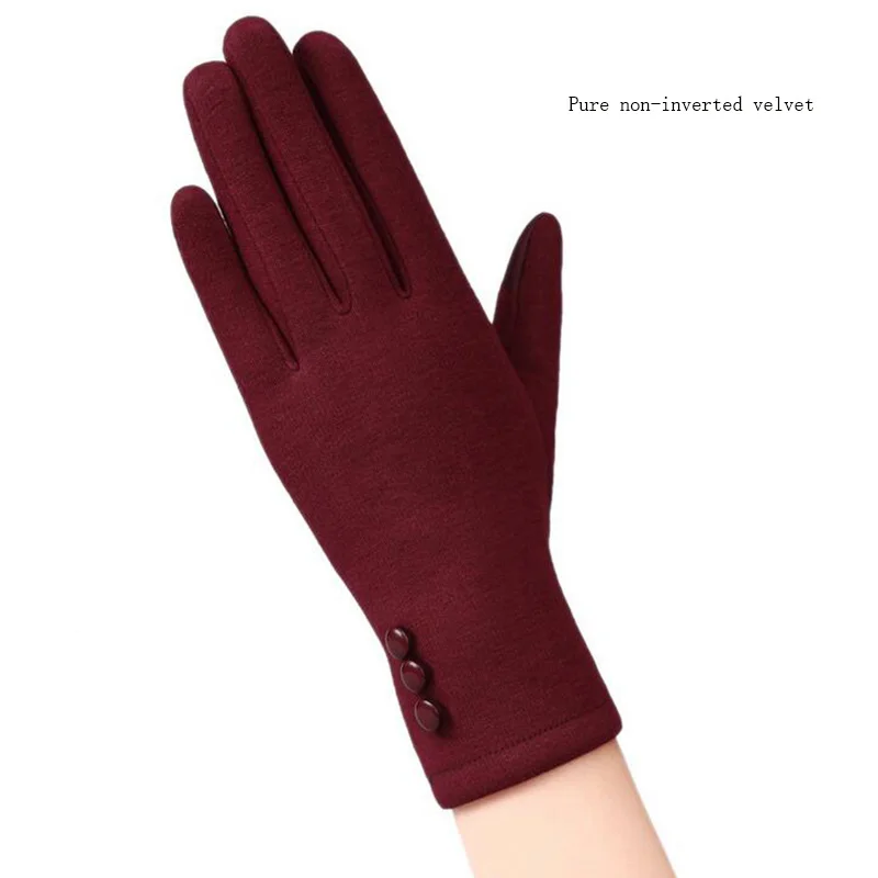 Новые Модные Элегантные женские теплые кружевные перчатки с сенсорным экраном, женские кашемировые длинные перчатки на осень и зиму, варежки Guantes 19A - Цвет: B Wine Red