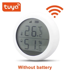 Buzzer intégré 55db écran LCD, hygromètre d'intérieur, Tuya WIFI, capteur de température et d'humidité, thermomètre, Support Alexa Google 