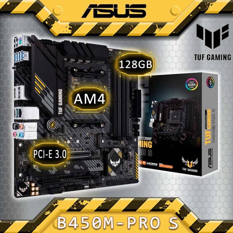 AM4 Asus TUF GAMING B450M-PRO S Gaming системная плата AMD B450 M.2 SSD PCI-E 3 0 CrossFireX DDR4 CHIA игровая