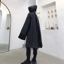 Зимняя куртка, Мужское пальто, темные волшебники, плащи с капюшоном, толстовка, Оуэн Ман, Oveisize, молния, граффити, одежда, подиум, летучая мышь, пальто