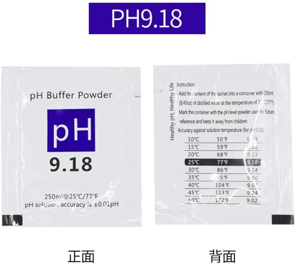 Set di polveri per soluzione tampone di calibrazione PH 15 pezzi per calibrazione PH, soluzione di polvere di calibrazione PH 6.86,4.00,9.18