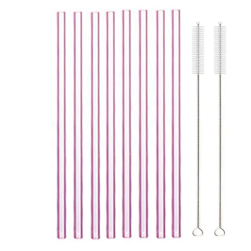 Eco-Friendly Multi-Color Glass Straws Set - Reusable and Healthy Drinking Straws