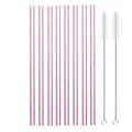 8pcs Pink Straight