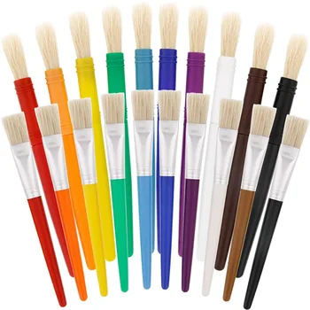 

20Pcs Bristle Brush Paint Brush for Children Oil Watercolor Brushes Gouache Drawing Art Tools