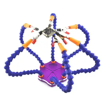 

Helping Hands Third Hand Soldering Tool 6 Flexible Arms Six Arm Soldering Station With Swiveling Alligator Clip for RC Drone