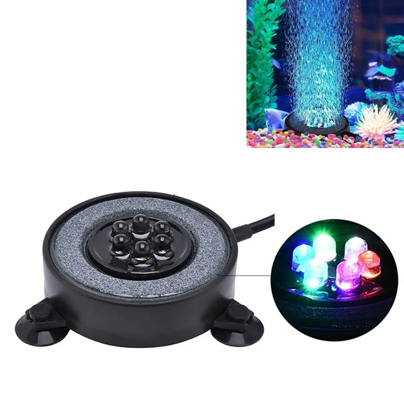 1 шт мульти Цвет ed СИД аквариумный воздушный пузырь светильник для аквариумов для рыб, Шторы пузырь каменный диск с 6 Цвет Изменение светодиоды дропшиппинг