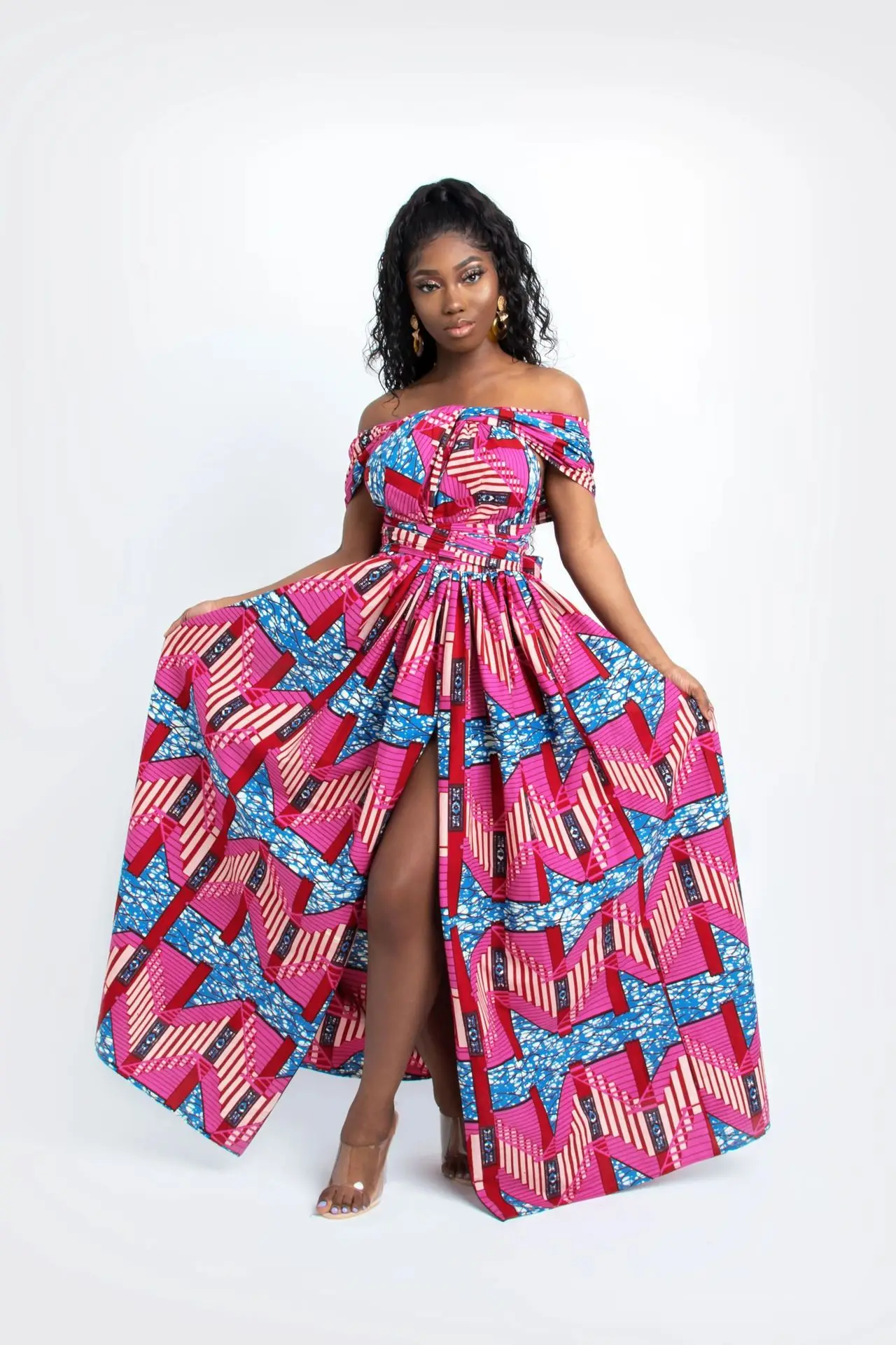 Robe longue élégante imprimé Dashiki et Ankara 231