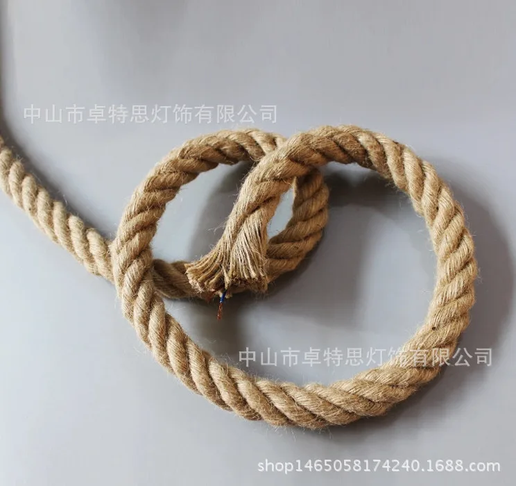 Retro Handmade Knitted Belt Wire Decoration Hemp Rope Restaurant Bar Coffee Shop DIY Personalized& Creative Hemp Rope Ceiling L