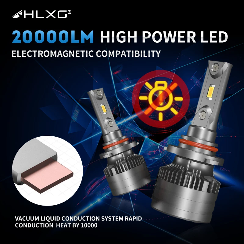HLXG Canbus H4 H7 светодиодный автомобилей головной светильник 12V 20000LM 6000K лампа 9005 HB3 9006