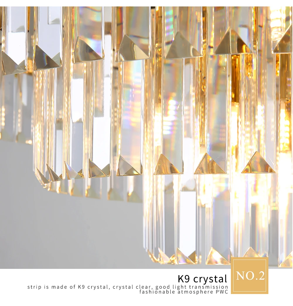 Multilayer Crytsal Chandelier lightings Luxury Round Led Ceiling Hanging Indoor Lamp for dining room living room lobby area