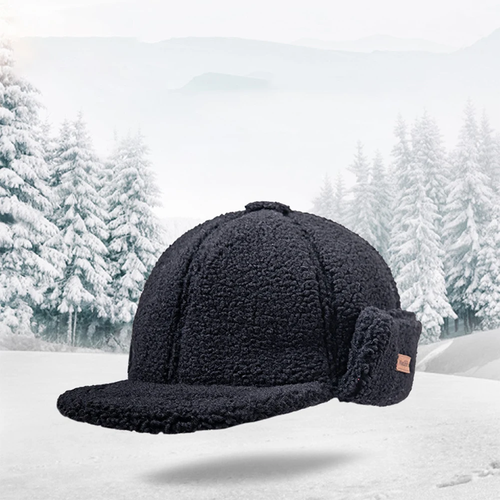 Мужская женская мягкая зимняя теплая холодная ветрозащитная декоративная шапка из искусственного ягненка, Повседневная Уличная Кепка для отдыха и пешего туризма, удобная Кепка для альпинизма
