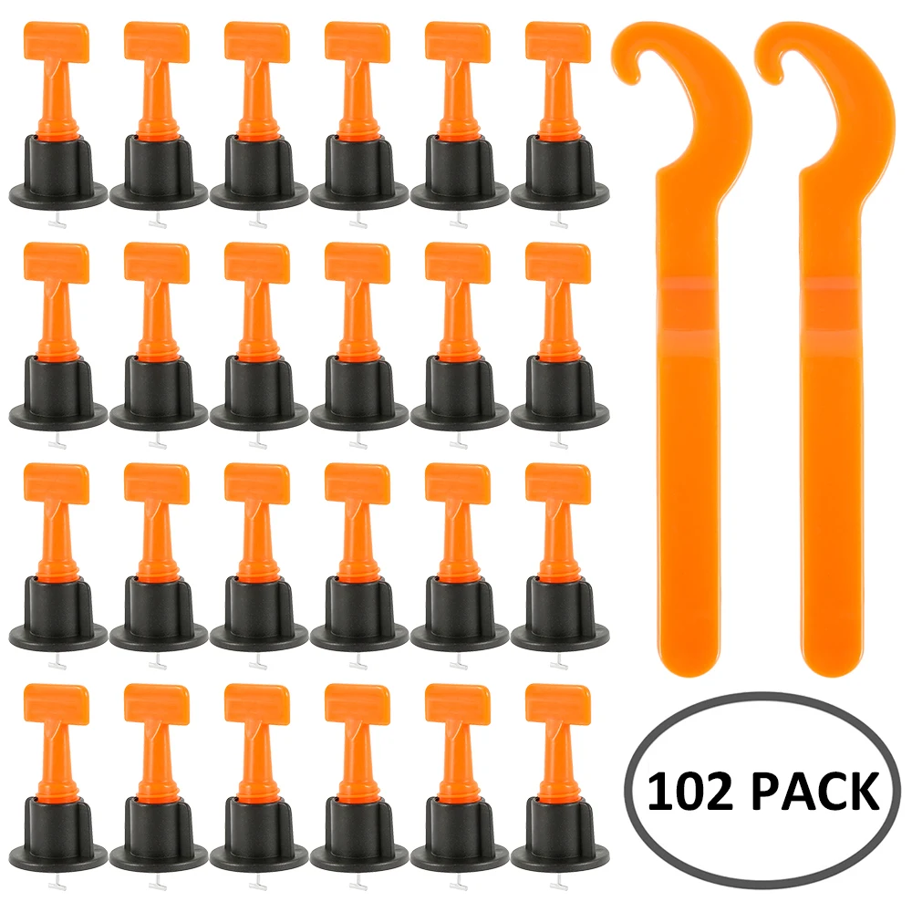 

102Pcs Flat Ceramic Floor Wall Construction Tools Reusable Tile Leveling System Kittile Leveling System Kit For Tile