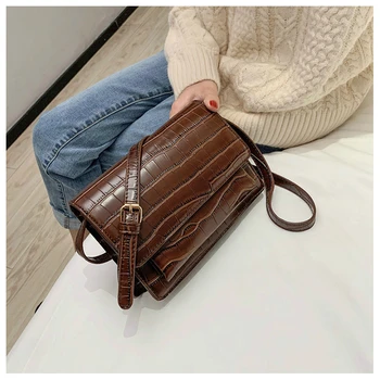 

2020Luxury Fashion Crocodile Designer Shoulder Bags Women Crossbody Bag Soft PU Leather Messenger Bags For Ladies Handbags Purse