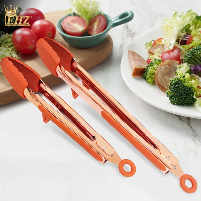 Silicone Kitchen Tongs Premium Stainless Steel Salad Tongs