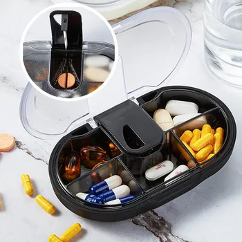 

Pill Box Case Splitter Tablet Storage Organizer Medicine Storage Box Tablet Splitter Waterproof Pill Box