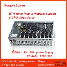 Genuine new ETH Miner Plug-in Platform Built-in B85M Motherboard Thickened Electrolytic Board Chassis 8 Graphics Card