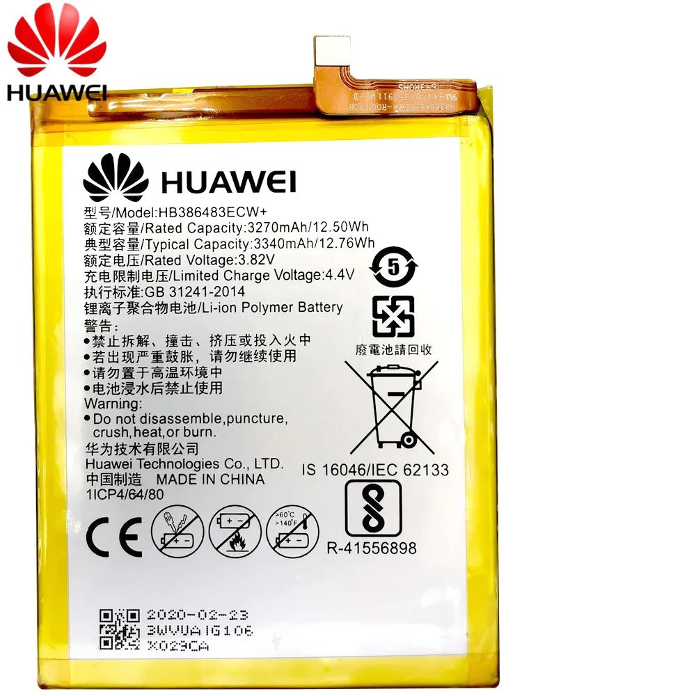 Huawei оригинальный аккумулятор HB386483ECW + 3340mAh Для Maimang 5 / Honor 6X G9 plus MLA AL00 AL10 сменные