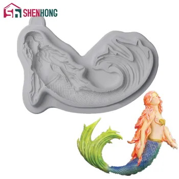

Swimming Mermaid Silicone Mold for Fondant Cake Decor Cupcakes, Sugarcraft, Cookies, Candies, Cards and Clay Bakeware