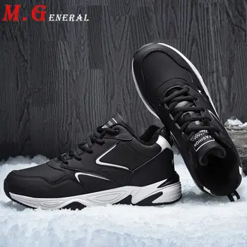 

Leather Running Shoes Men High Top Autumn Winter Sneakers Platforms Men's Sports Shoes Man Lace Up Sport Shoe Male Big Size B25
