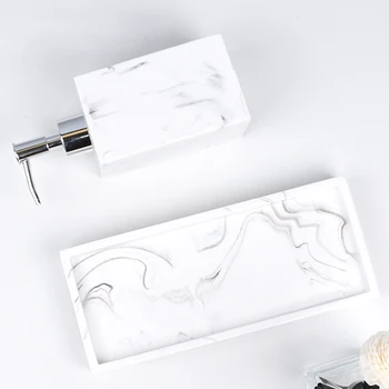 

Bracelet Dish Bathroom Tray Home Hotel Rectangle Marble Pattern Cosmetic Organizer For Counter Modern Simple Soap Small Plant