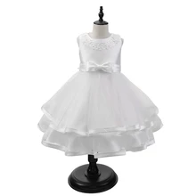 Детское рождественское нарядное платье ручной работы с бисером; детское вечернее платье-пачка для От 2 до 12 лет девочек; детская одежда принцессы