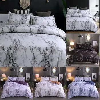 

Marble Pattern Bedding Sets Duvet Cover Set 2/3pcs Twin Queen King Size Bed Linen Soft Cover Pillowcase (No Sheet No Filling)