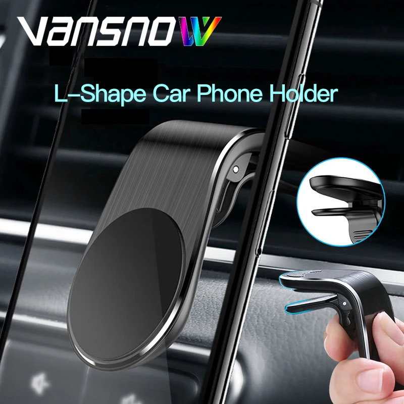 

L-Shape Magnetic Car Phone Holder For Phone in Car L Shape Air Vent Mount Stand Magnet Phone Holder For Iphone XR 8 7 Samsung S9