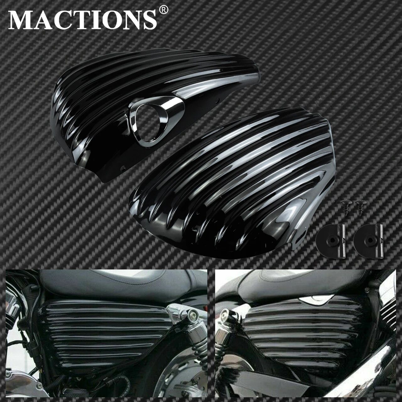 Глянцевый черный чехол для бака масла мотоцикла обтекатель аккумулятора