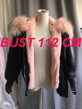 

Maylofuer ALL BIG DISCOUNT real rex rabbit fur liner parka with natural raccoon fur collar hooded women jacket