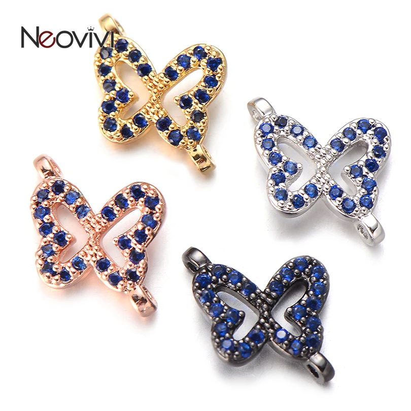 Очаровательные бусины Neovivi в виде синей бабочки с милыми животными микро