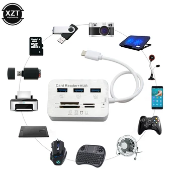 

USB Hub 3.0 Type C Hub USB 3.0 Splitter 3 Ports Multi USB C Hab HUB Multiple SD/TF Speed Card Reader For Phone PC Laptop