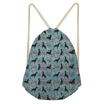 

Funny Dog Dachshund Print Drawstrings Bags For Teen Girls Casual Softback Sack Bags Mochila Niña Durable Plus Students Backpacks