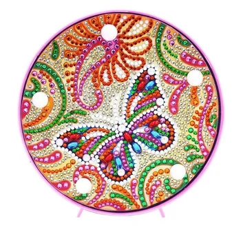 

5D Diy Full Drill Butterfly Diamond Light Lamp Rhinestone Embroidery Special Shape Led Diamond Painting Lamp