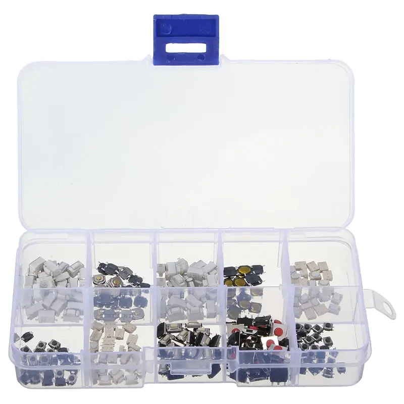 

250pcs 10 Types Tactile Push Switch Car Keys Remote Button Microswitch + Box