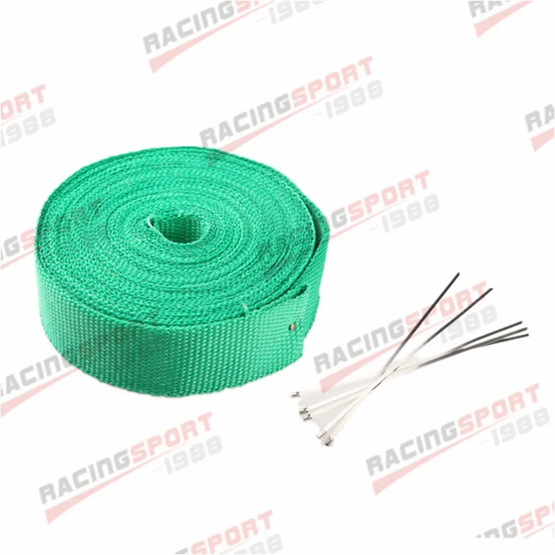 15M / 7.5M Car Motorcycle Exhaust Wrap Pipe Header Heat Wrap Turbo Mainfold Heat Exhaust Thermal Tape Stainless Steel Ties exhaust heat wrap