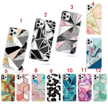 

50pcs/lot Geometry Marble TPU back cover case for iphone 11 11Pro 11Pro Max XS XR XSMAX 8 8 Plus 6 6S PLUS