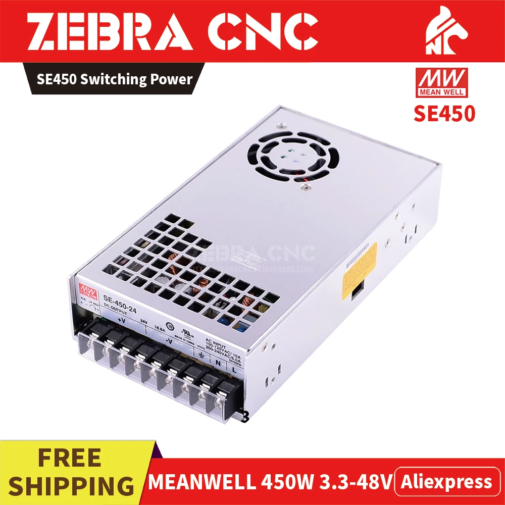 

Meanwell SE450 Switching Power Supply AC110 220V DC 3.3V 5V 12V 15V 24V 36V 48V Power LED Adapter PSU CNC Switch Power