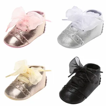 

New Baby Kids Girls Toddler Infant Newborn Bowknot Soft Ribbon Antislip Crib Shoes