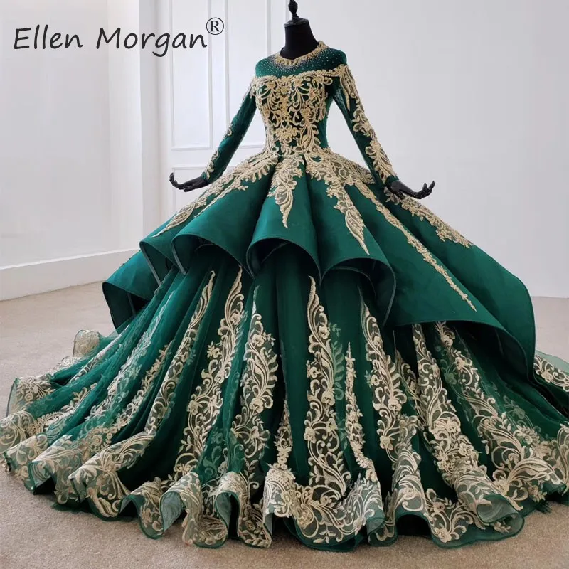 Мусульманские Бальные платья для невесты с длинными рукавами Vestidos De Novia 2020