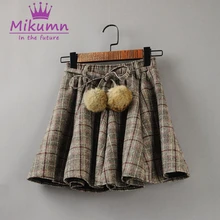 Харадзюку клетчатые мини юбки женские зимние осенние эластичные плиссированные юбки с высокой талией женские милые шерстяные шорты юбки