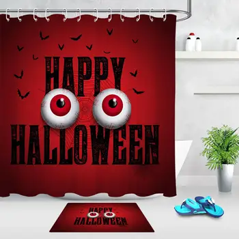 

Bloodshot Eye Horror Halloween Shower Curtain Bathroom Home Decor Pattern Polyester Waterproof Fabric 12 Hooks Accessory Sets