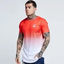 Siksilk Футболка мужская летняя с коротким рукавом Sik оранжевая футболка Топы Модная шелковая футболка Повседневная Хип-хоп Siksilk Мужская футболка