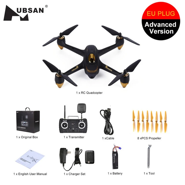 Black Professional Hubsan X4 H501S X4 бесщеточный FPV RC Квадрокоптер Дрон только BNF корпус самолета с 1080P HD камерой gps без передатчика черный белый - Color: Black Professional