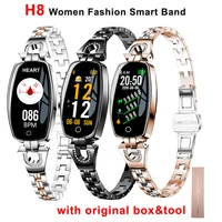 H8 pulseira inteligente mulheres pulseira de pressão arterial monitor de freqüência cardíaca fitness rastreador ip67 à prova dip67 água banda inteligente feminino smartwatch